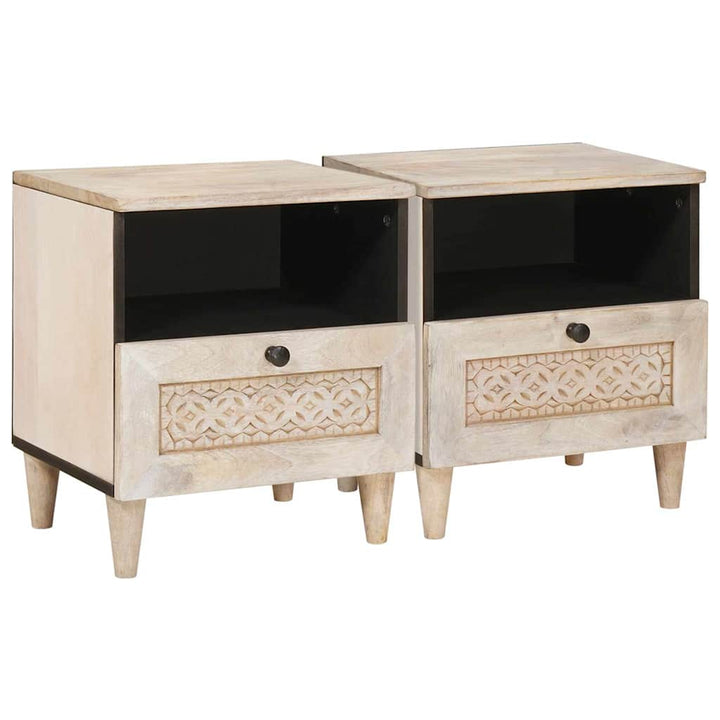 Natskab 2 pcs Hvid 40 x 33 x 46 cm Konstrueret træ