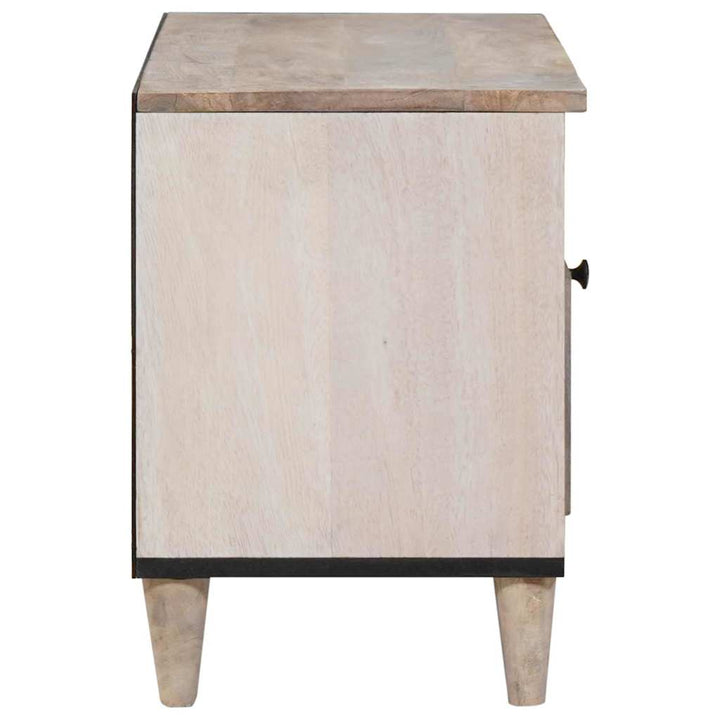 TV-skab med skuffe Bleg Hvid 80 x 33 x 46 cm Massivt mangotræ