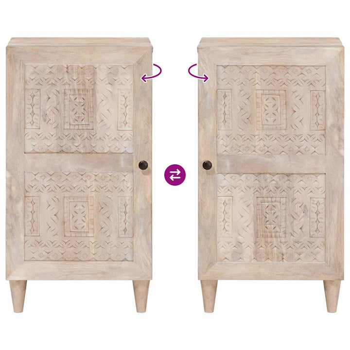 Sideboard Bleg Hvid 40 x 33 x 75 cm Massivt mangotræ