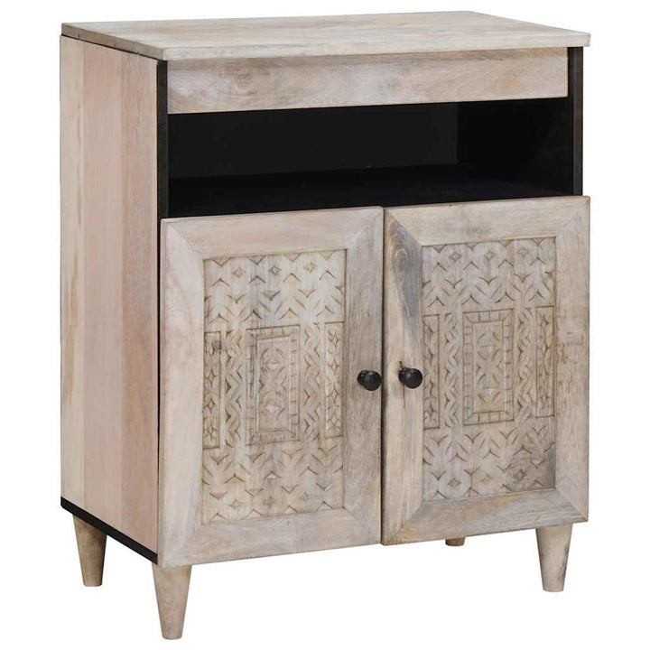 Sideboard Bleg Hvid 60 x 33 x 75 cm Massivt mangotræ