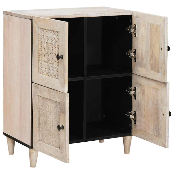 Sideboard Bleg Hvid 60 x 33 x 75 cm Massivt mangotræ