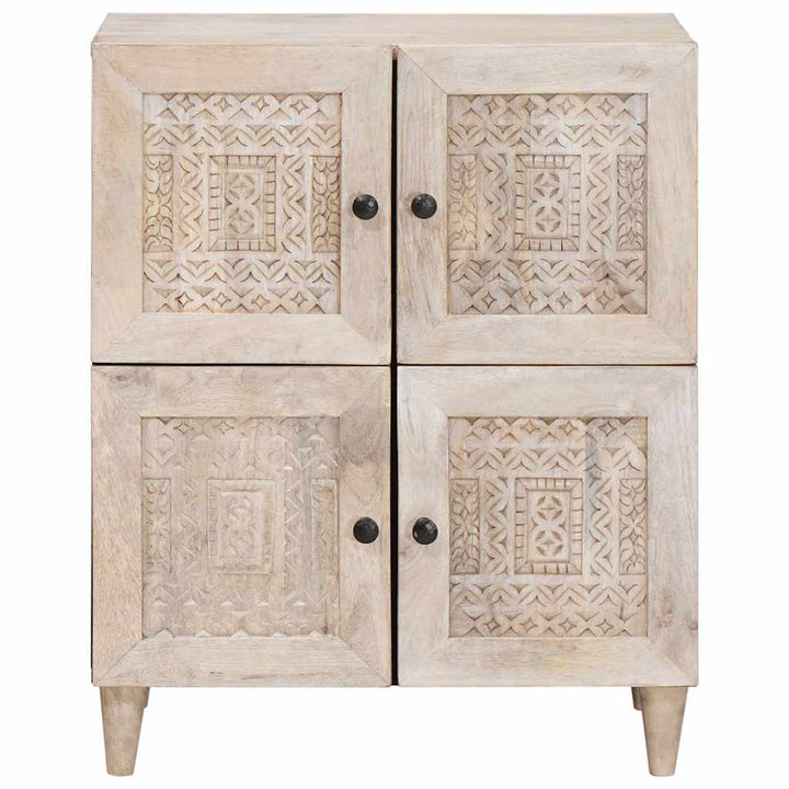 Sideboard Bleg Hvid 60 x 33 x 75 cm Massivt mangotræ