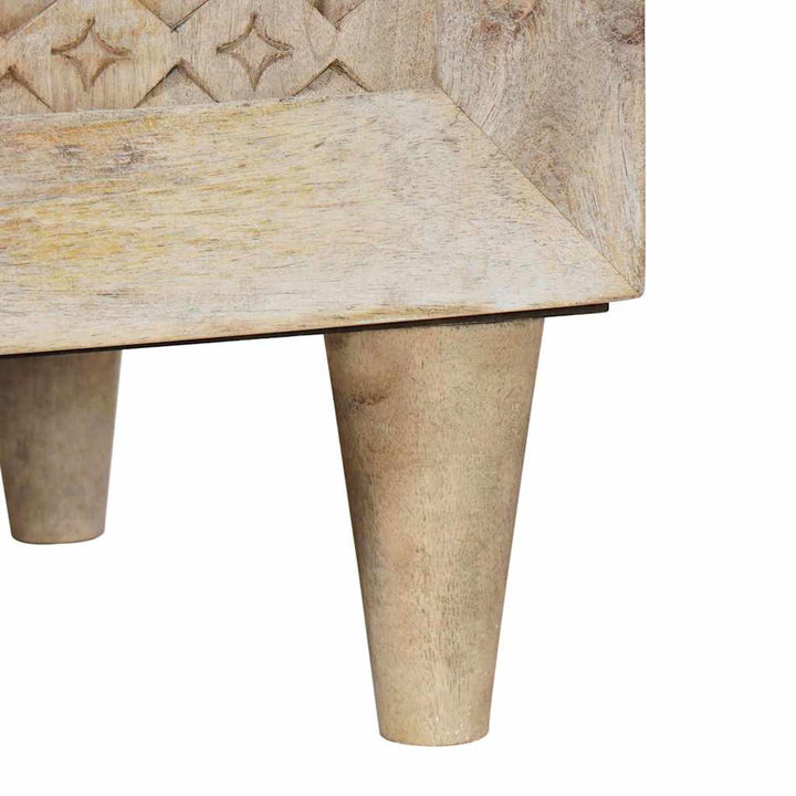 Sideboard Bleg Hvid 80 x 33 x 75 cm Massivt mangotræ