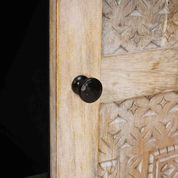 Sideboard Bleg Hvid 90 x 33 x 75 cm Massivt mangotræ