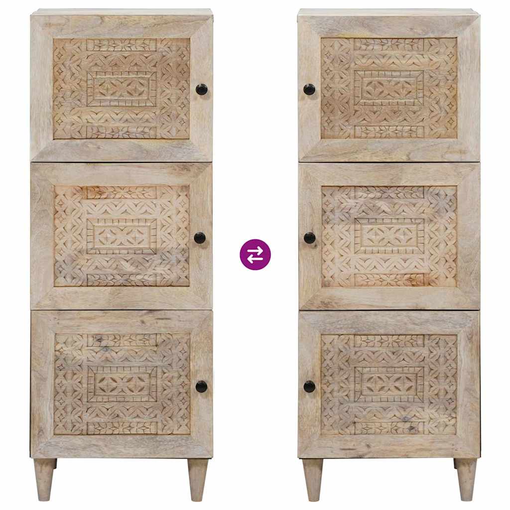 Highboard Hvid 40 x 33 x 110 cm Massivt mangotræ