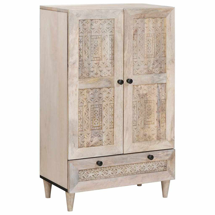 Highboard Hvid 60 x 33 x 100 cm Massivt mangotræ