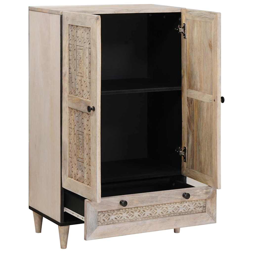 Highboard Hvid 60 x 33 x 100 cm Massivt mangotræ