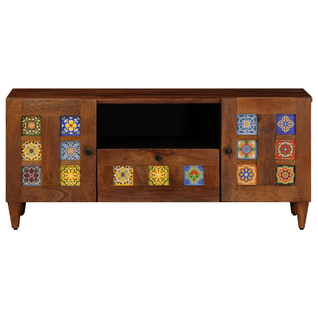 TV-skab med skuffe Valnød 105 x 33 x 46 cm Massivt mangotræ