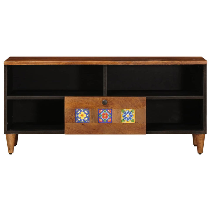 TV-skab med skuffe Valnød 100 x 33 x 46 cm Massivt mangotræ