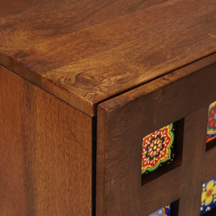 Sideboard med dør Valnød 40 x 33 x 75 cm Massivt mangotræ