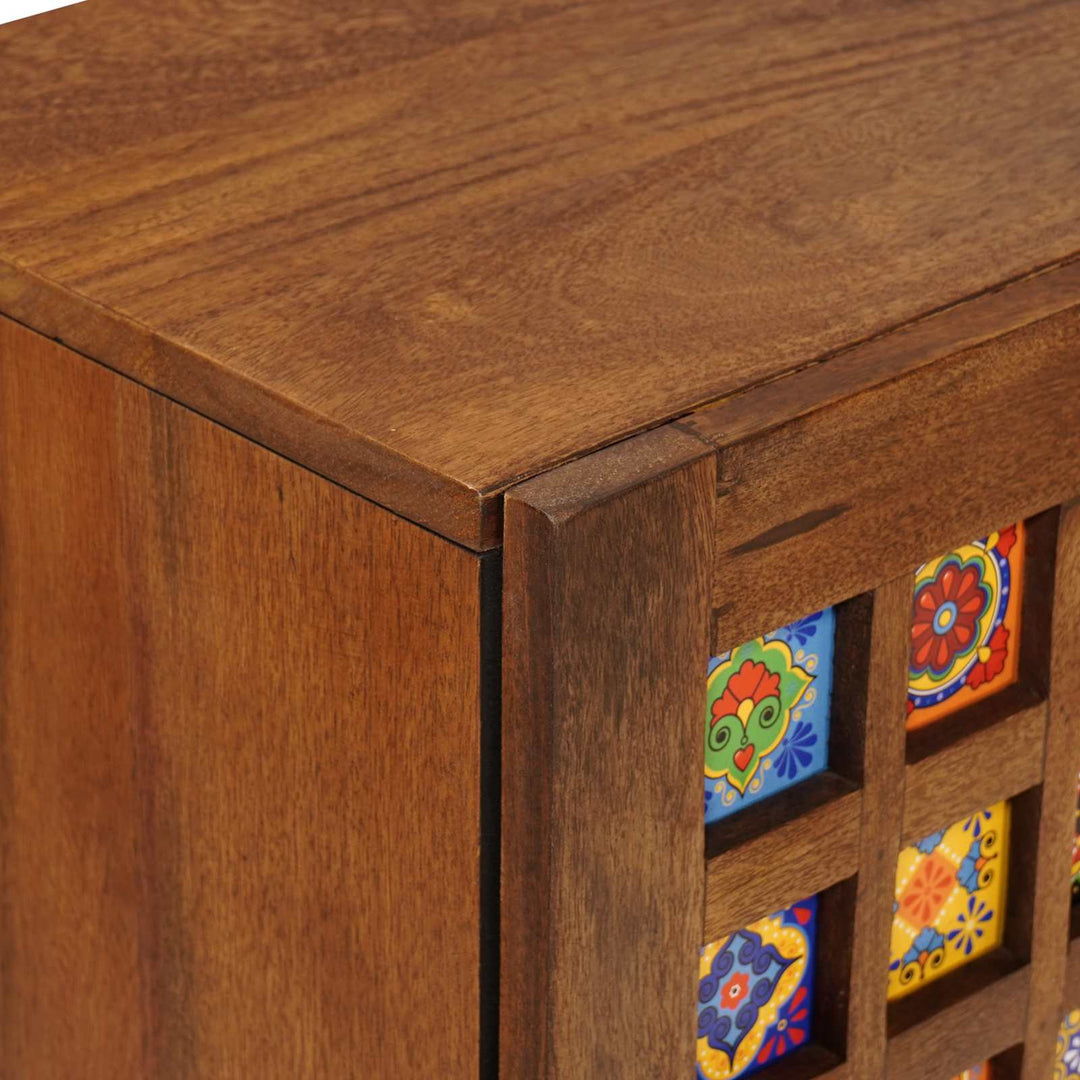 Sideboard med dør Valnød 60 x 33 x 75 cm Massivt mangotræ