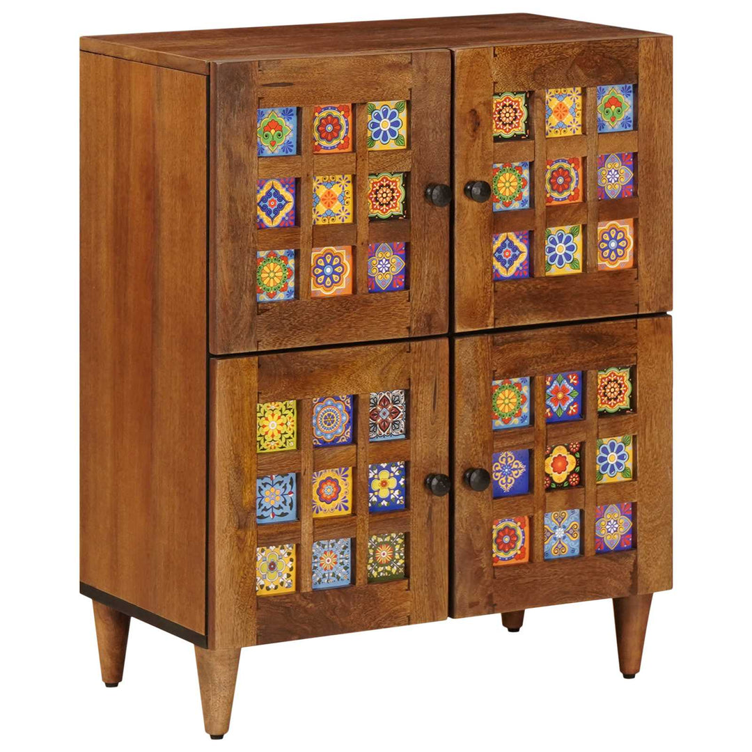 Sideboard med dør Valnød 60 x 33 x 75 cm Massivt mangotræ