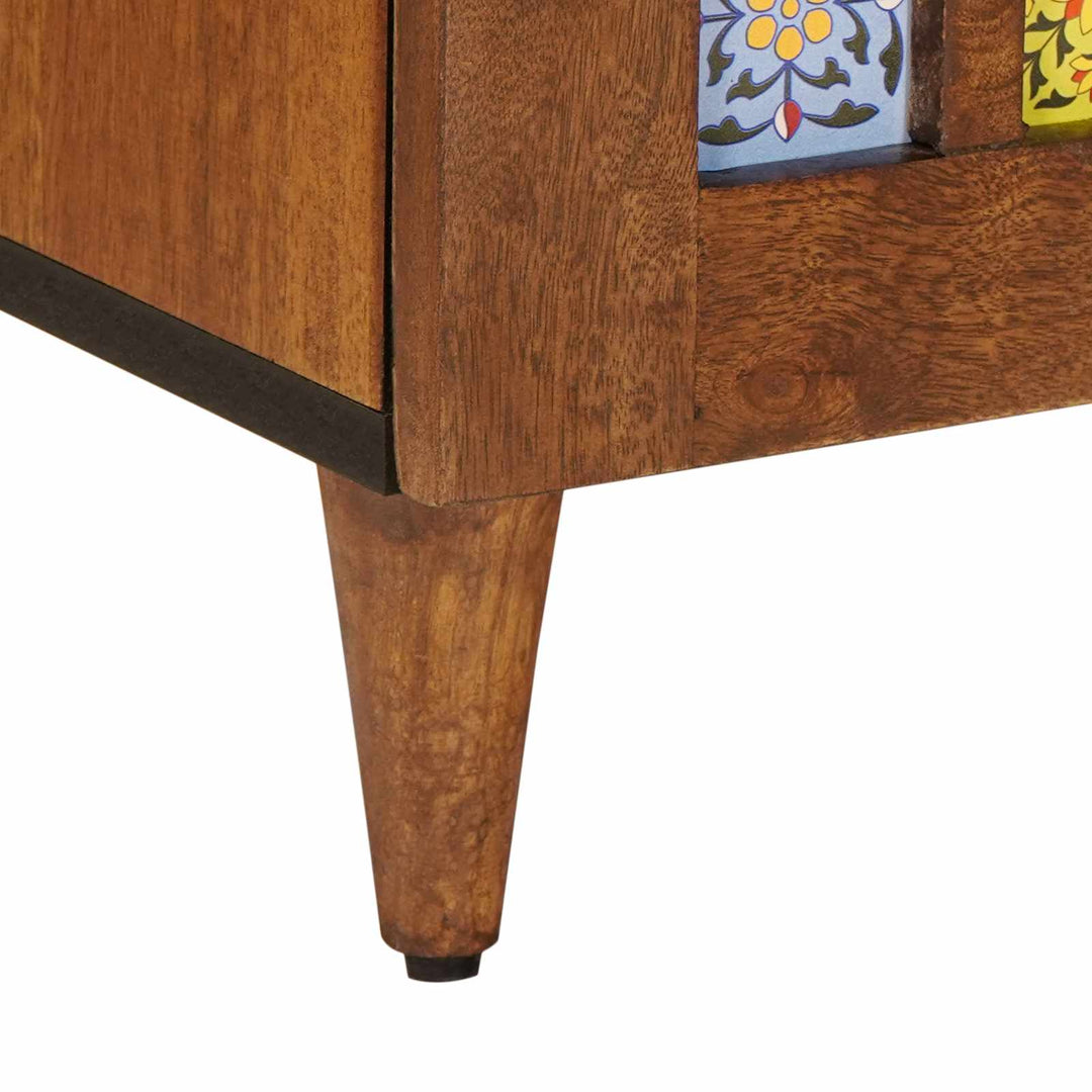Sideboard med hylde Valnød 90 x 33,5 x 75 cm Massivt mangotræ