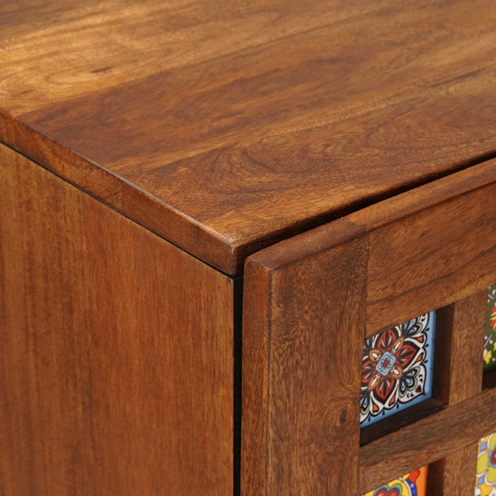Highboard med dør Valnød 40 x 33 x 110 cm Massivt mangotræ