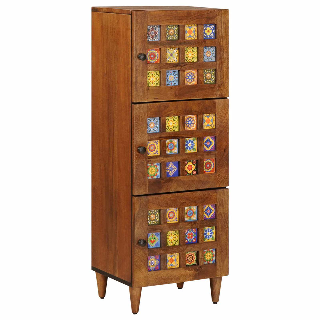 Highboard med dør Valnød 40 x 33 x 110 cm Massivt mangotræ