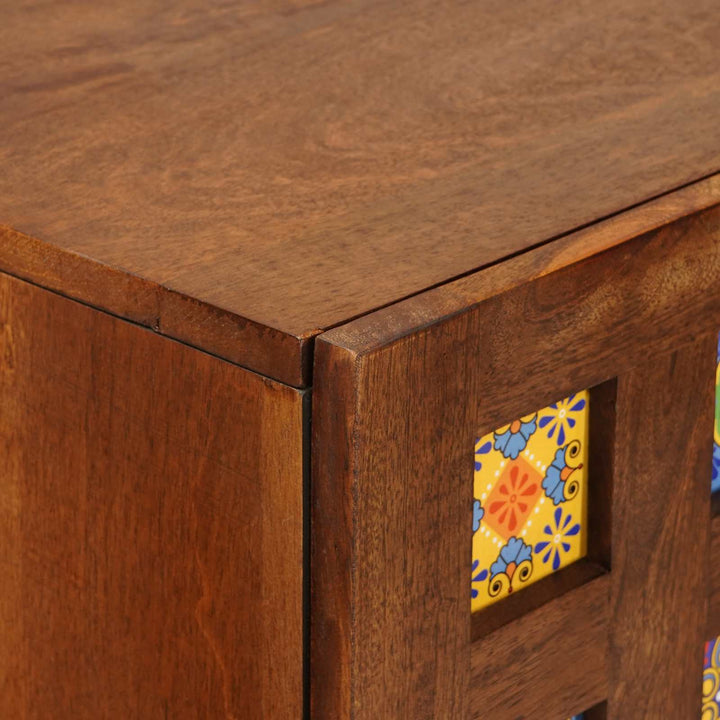 Highboard med skuffe Valnød 60 x 33,5 x 100 cm Massivt mangotræ