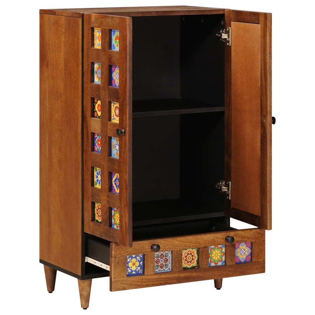 Highboard med skuffe Valnød 60 x 33,5 x 100 cm Massivt mangotræ