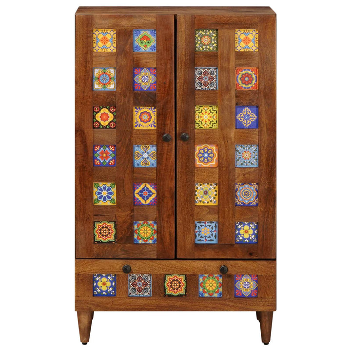 Highboard med skuffe Valnød 60 x 33,5 x 100 cm Massivt mangotræ