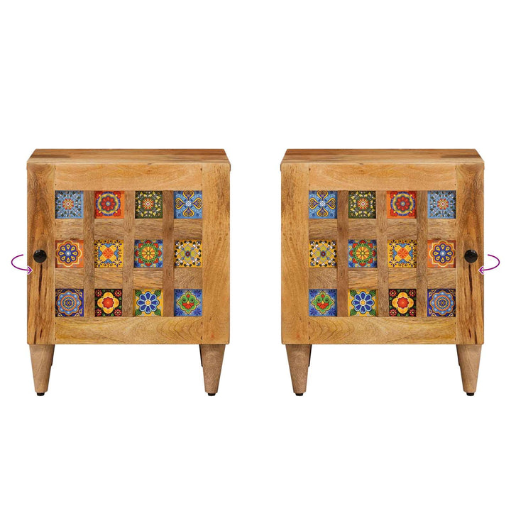 Natskab 2 pcs Naturfarvet 40 x 33 x 46 cm Massivt mangotræ