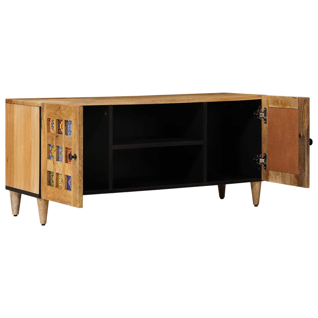 TV-skab med hylde Naturfarvet 105 x 33 x 46 cm Massivt mangotræ