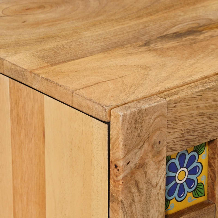 TV-skab med dør Naturfarvet 105 x 33,5 x 46 cm Massivt mangotræ
