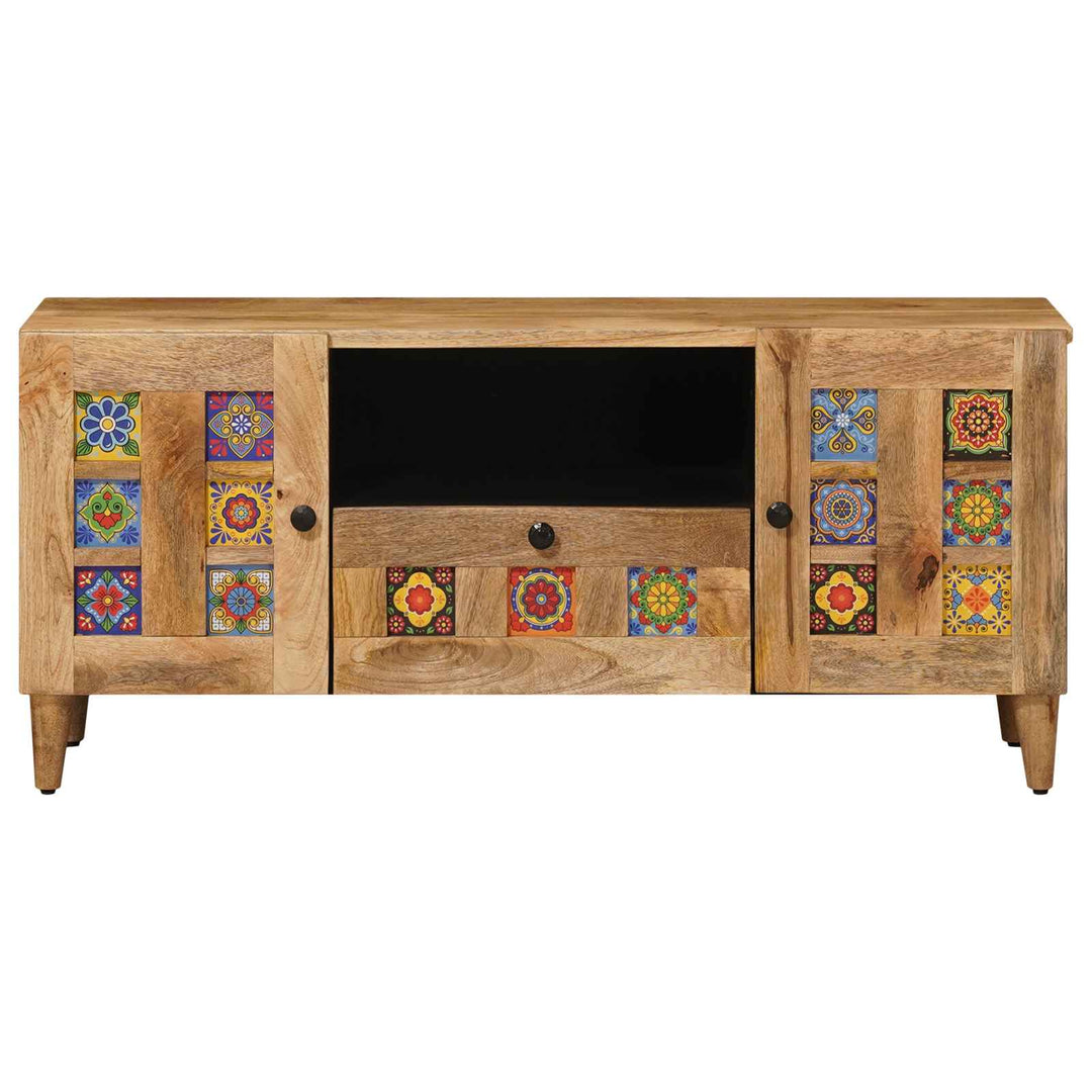 TV-skab med dør Naturfarvet 105 x 33,5 x 46 cm Massivt mangotræ