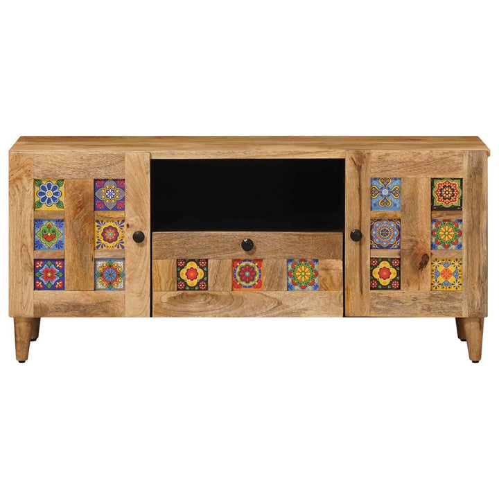 TV-skab med dør Naturfarvet 105 x 33,5 x 46 cm Massivt mangotræ