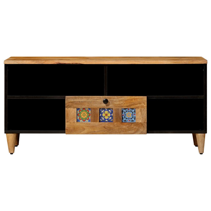 TV-skab med hylde Naturfarvet 100 x 33 x 46 cm Massivt mangotræ