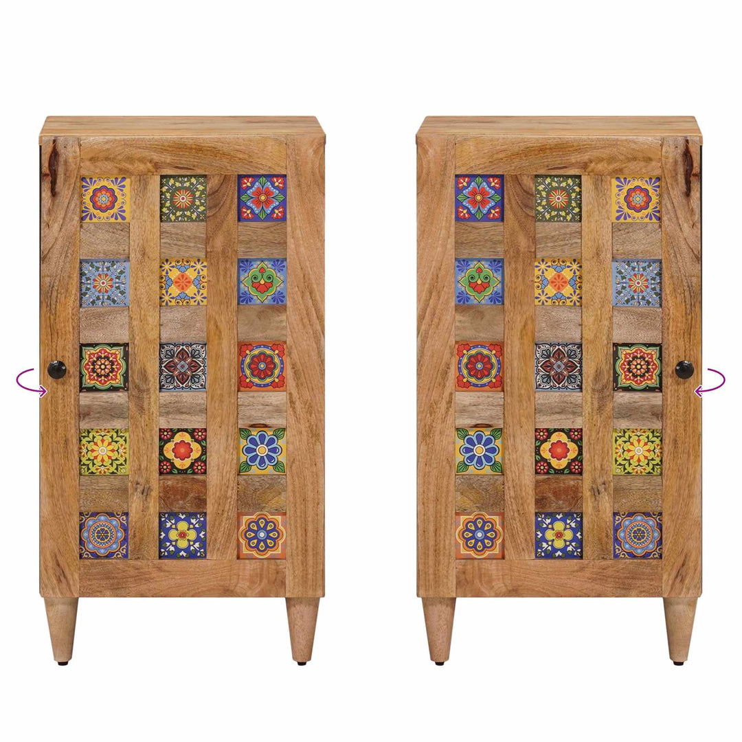 Sideboard med dør Naturfarvet 40 x 33 x 75 cm Massivt mangotræ