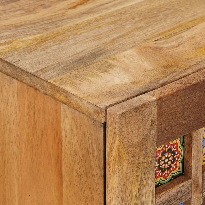Sideboard med dør Naturfarvet 60 x 33 x 75 cm Massivt mangotræ