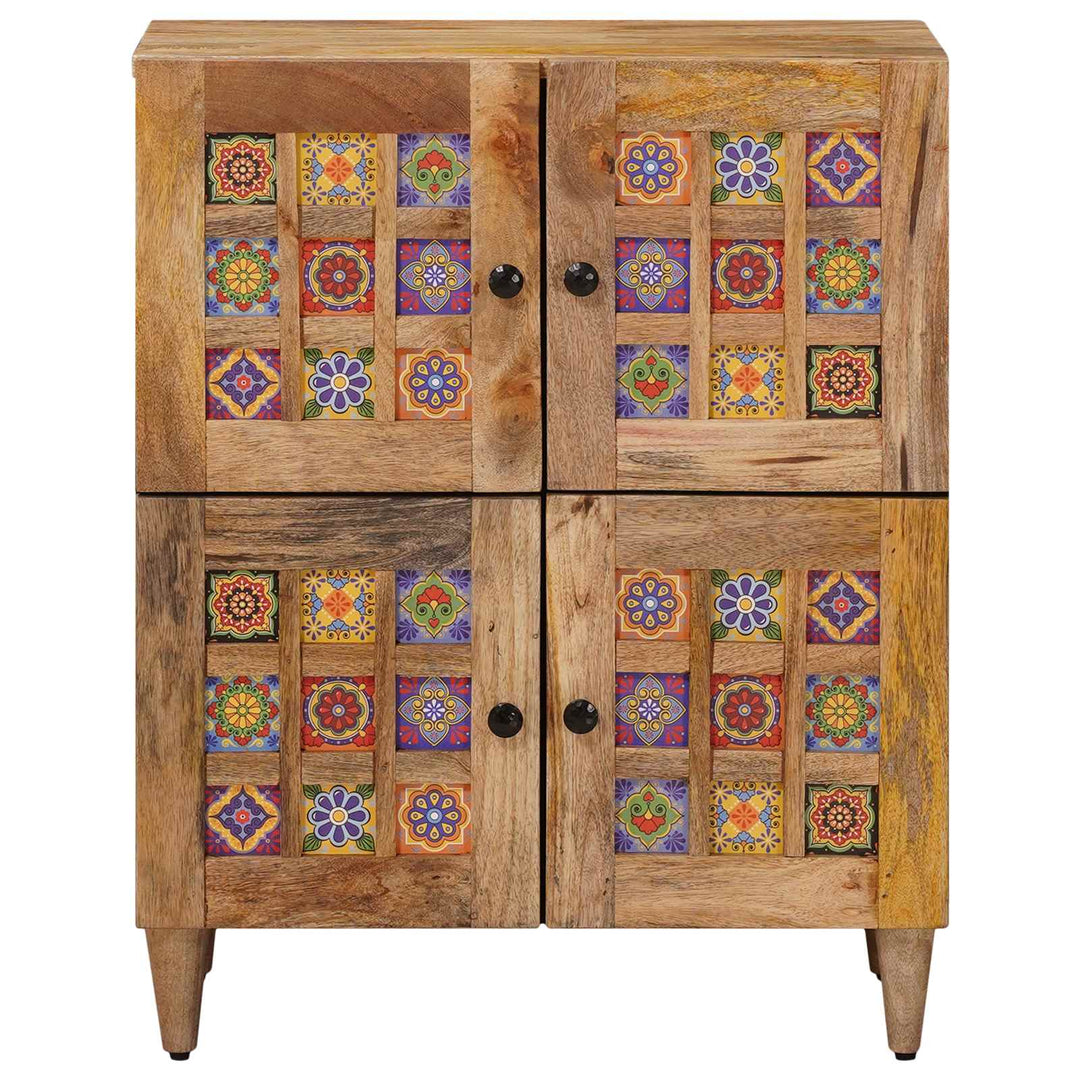 Sideboard med dør Naturfarvet 60 x 33 x 75 cm Massivt mangotræ