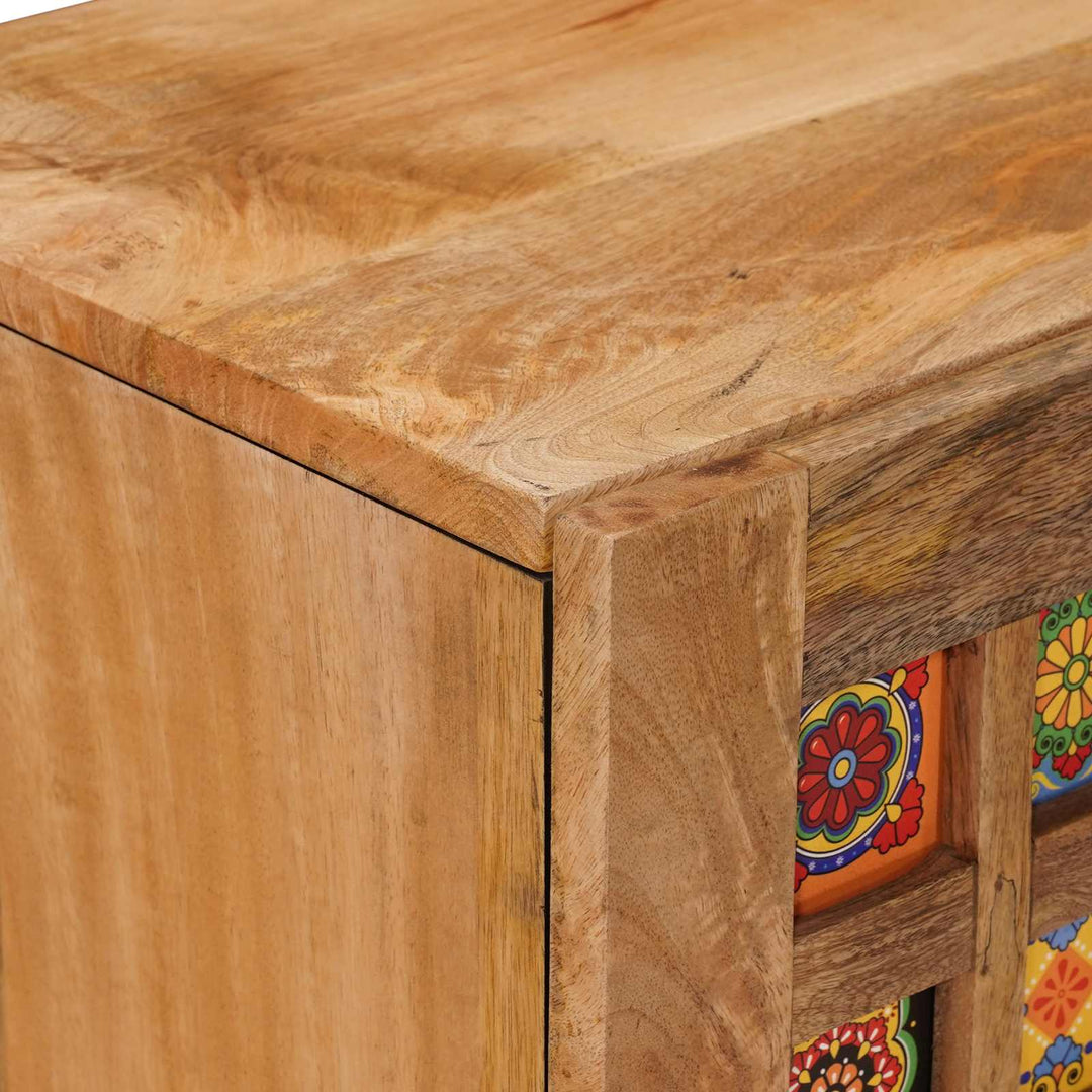 Sideboard Naturfarvet 90 x 33 x 75 cm Massivt mangotræ