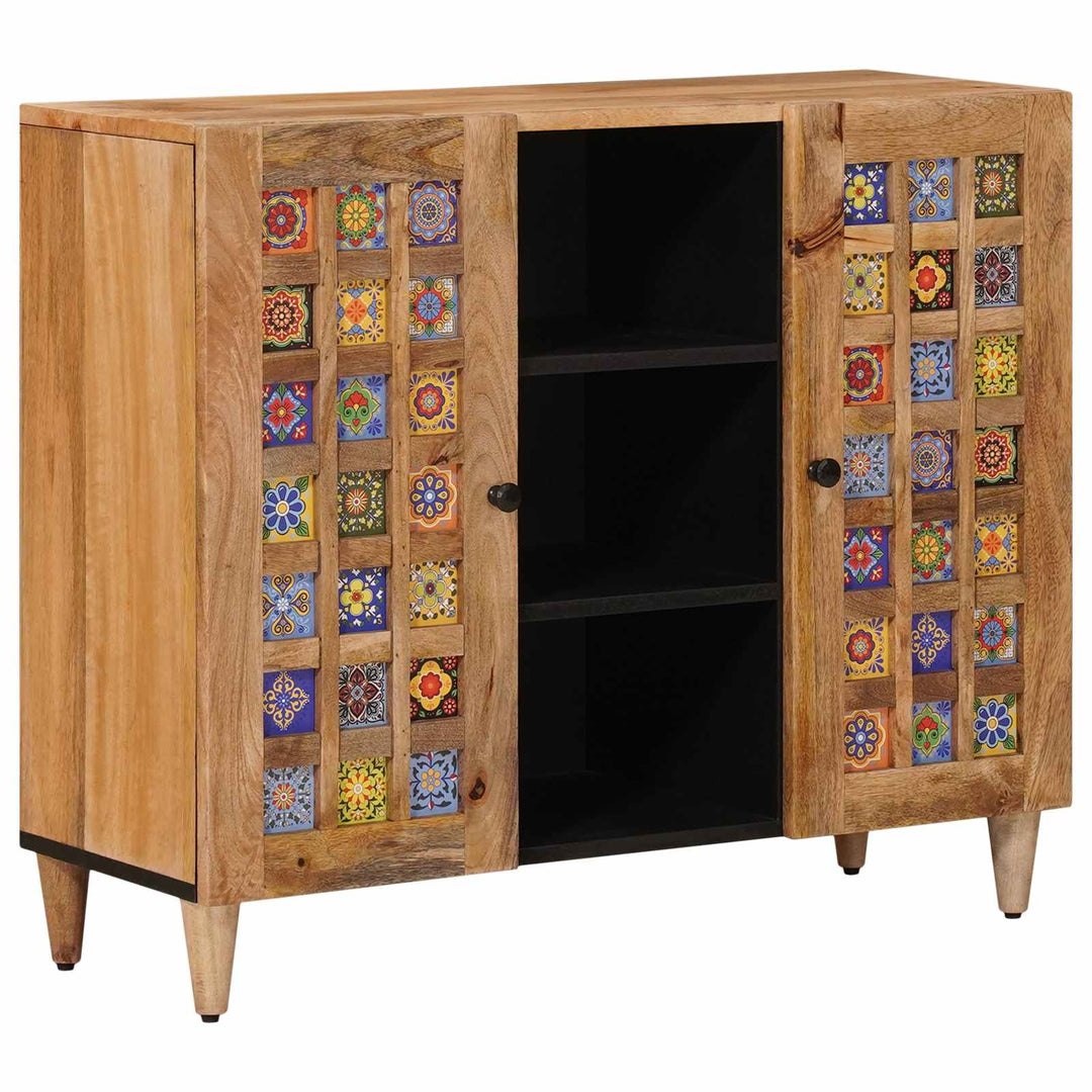 Sideboard Naturfarvet 90 x 33 x 75 cm Massivt mangotræ