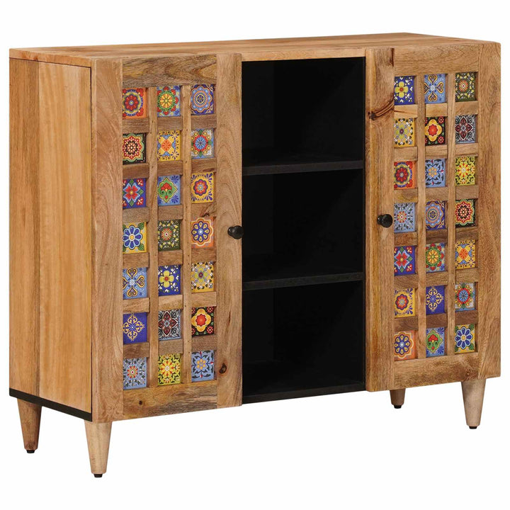 Sideboard Naturfarvet 90 x 33 x 75 cm Massivt mangotræ