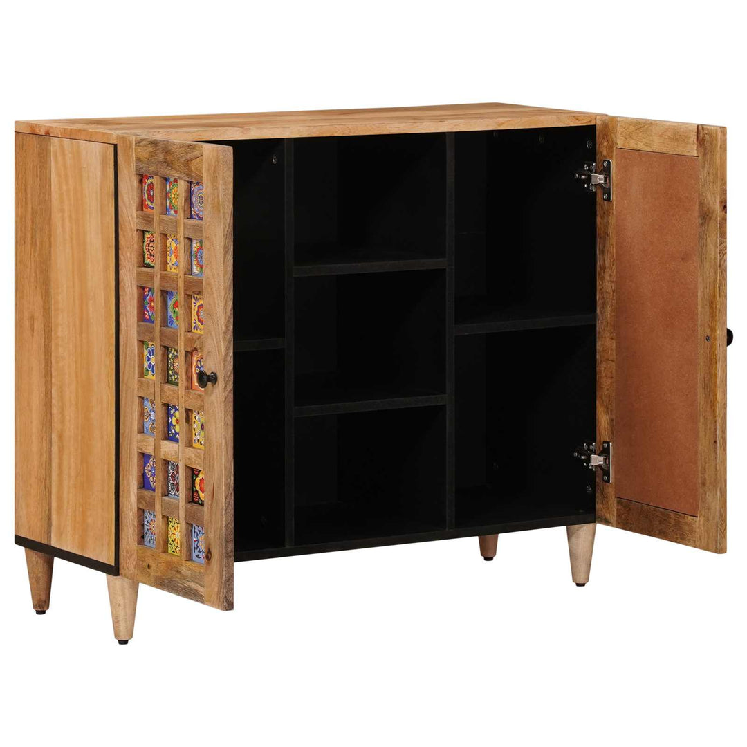 Sideboard Naturfarvet 90 x 33 x 75 cm Massivt mangotræ