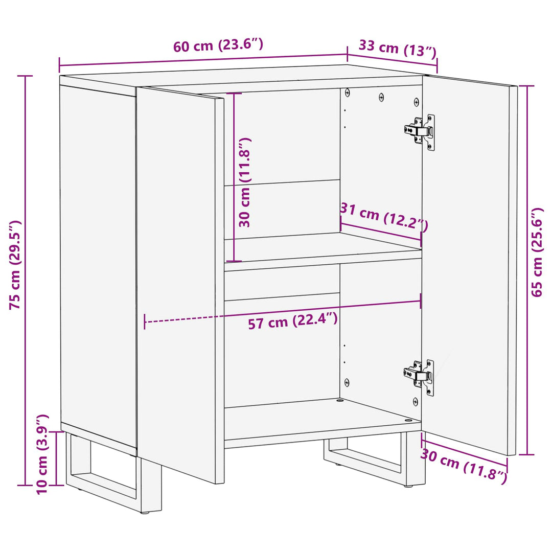 Opbevarings Sideboard Brun 60 x 33 x 75 cm Massivt mangotræ
