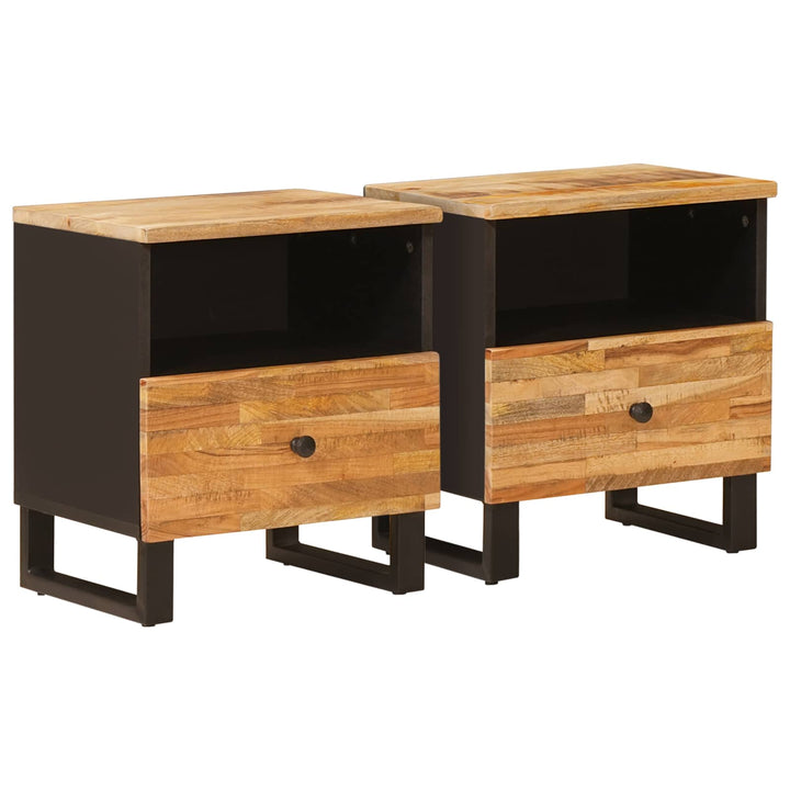 Sengekabinett 2 pcs Brun 40 x 33 x 46 cm Massivt mangotræ