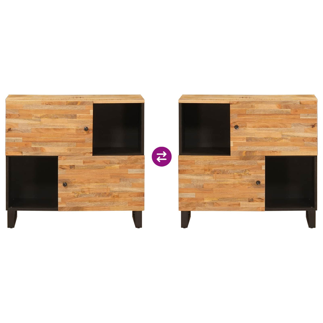 Sideskab med opbevaring Brun 80 x 33 x 75 cm Massivt mangotræ