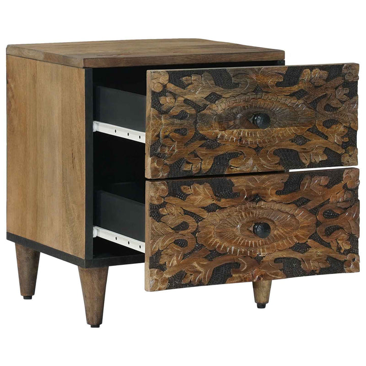 Natskab 2 pcs Brun 40 x 33,5 x 46 cm Massivt mangotræ