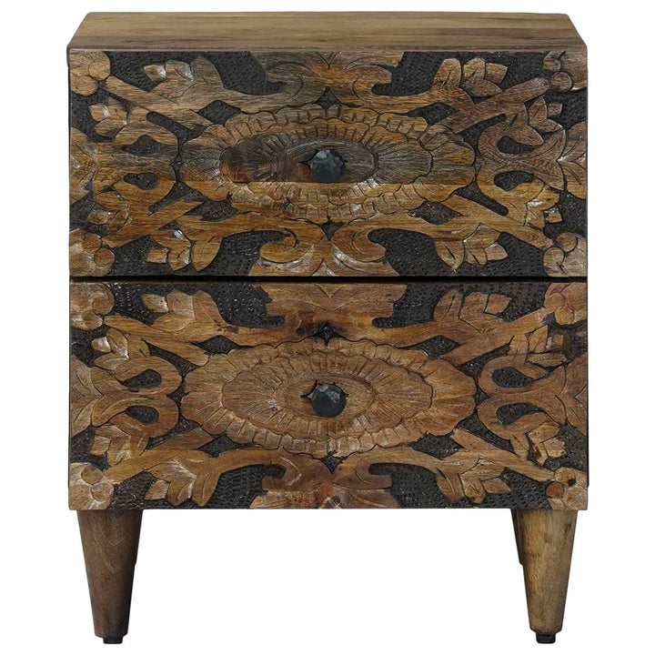 Natskab 2 pcs Brun 40 x 33,5 x 46 cm Massivt mangotræ