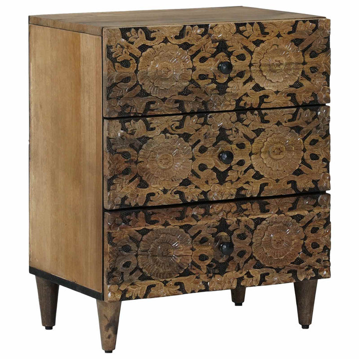 Sengekabinett med skuffe Brun 50 x 33 x 60 cm Massivt mangotræ
