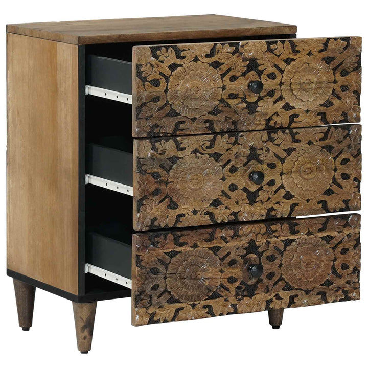 Sengekabinett med skuffe Brun 50 x 33 x 60 cm Massivt mangotræ