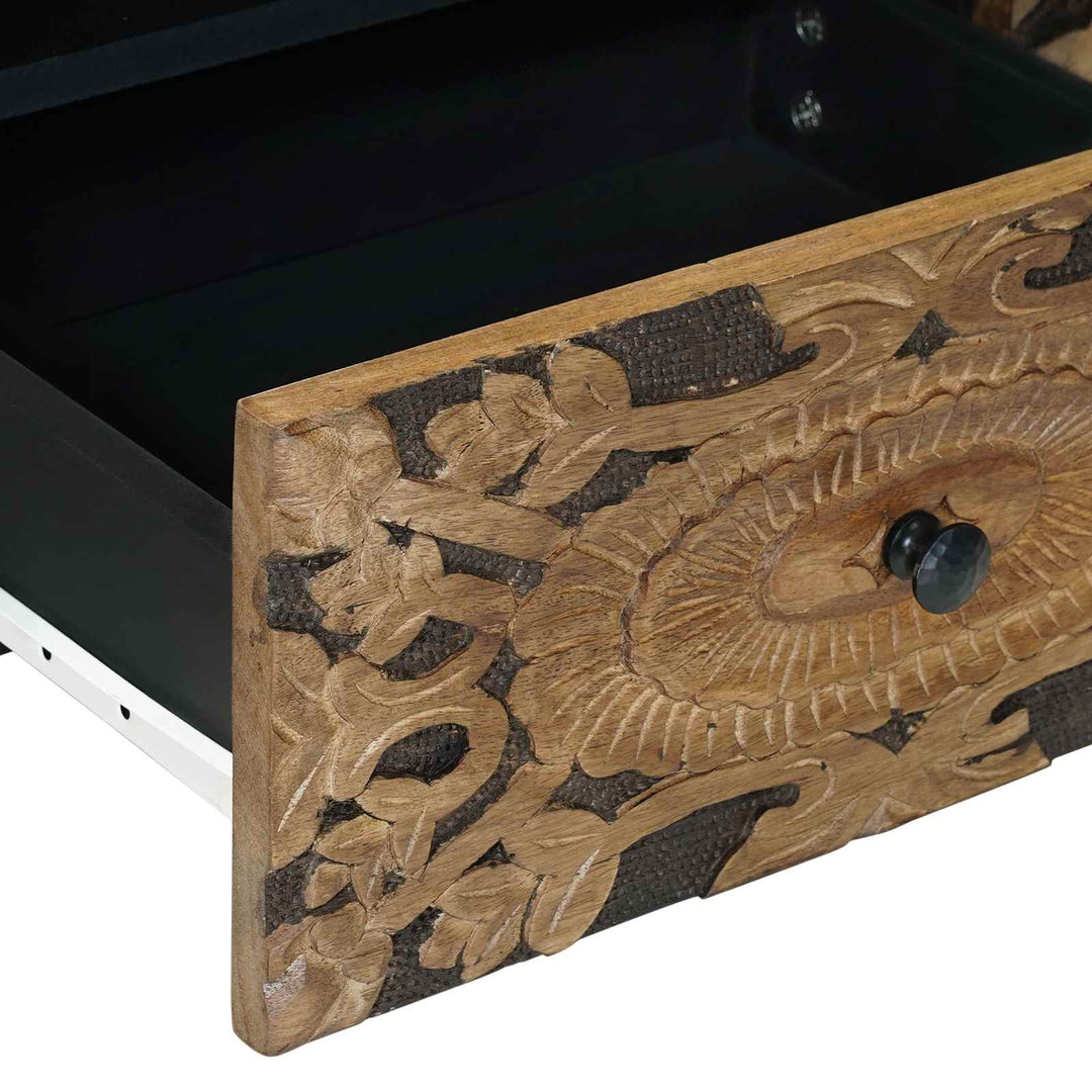 TV-skab Brun 105 x 33,5 x 46 cm Massivt mangotræ