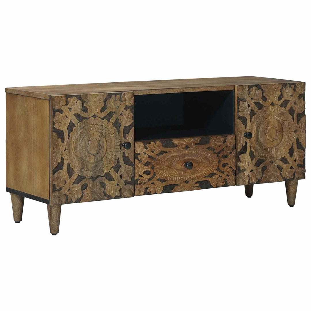 TV-skab Brun 105 x 33,5 x 46 cm Massivt mangotræ