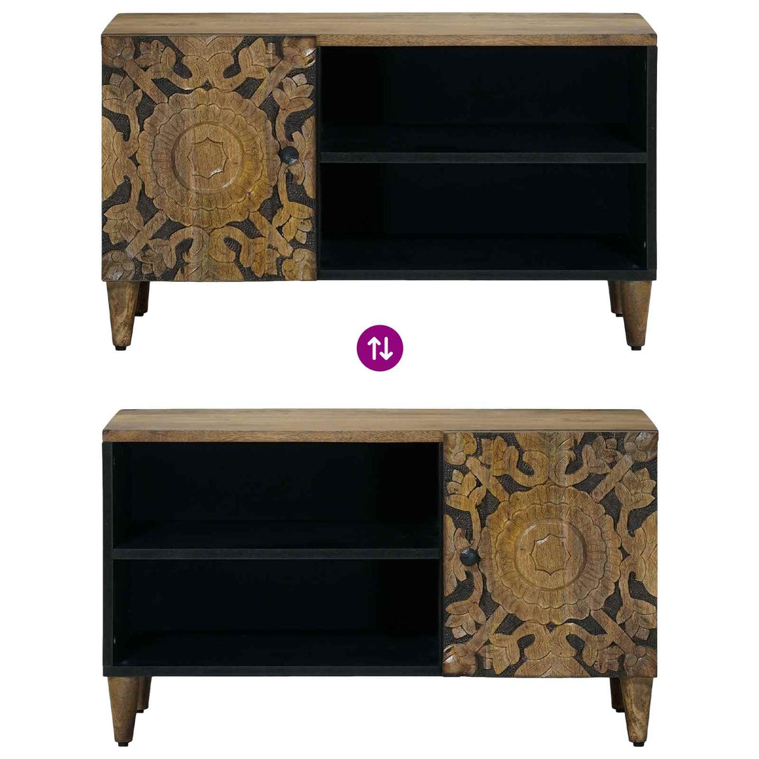 TV-skab med hylde Brun 80 x 31,5 x 46 cm Massivt mangotræ