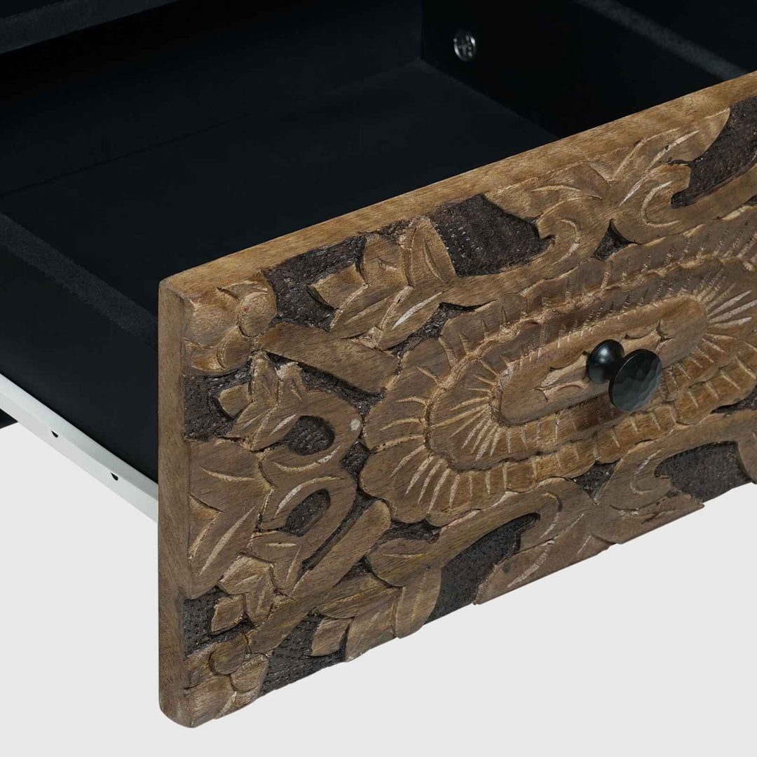 TV-skab Brun 100 x 33,5 x 46 cm Massivt mangotræ