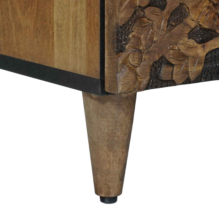 TV-skab med skuffe Brun 100 x 33,5 x 46 cm Massivt mangotræ