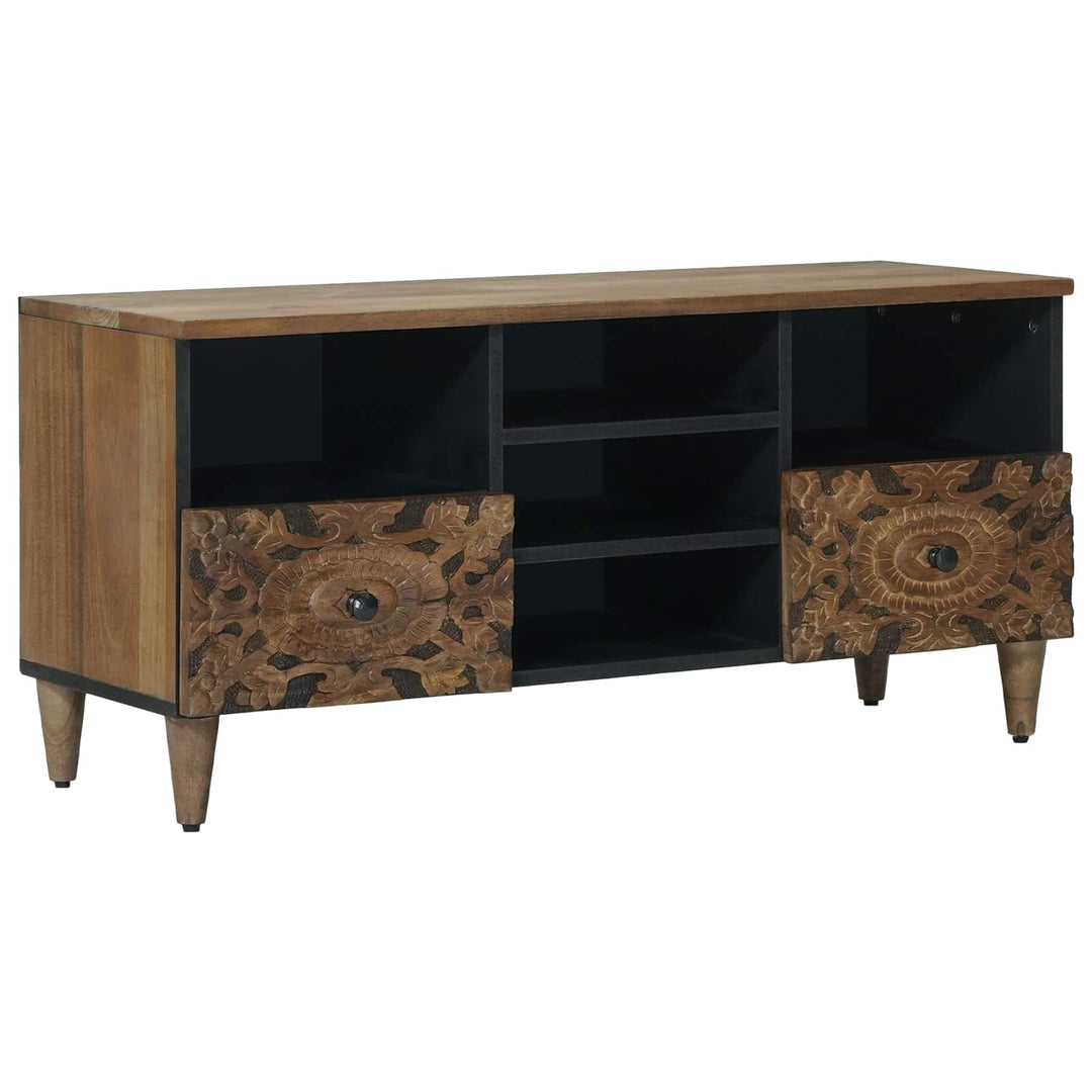 TV-skab med skuffe Brun 100 x 33,5 x 46 cm Massivt mangotræ