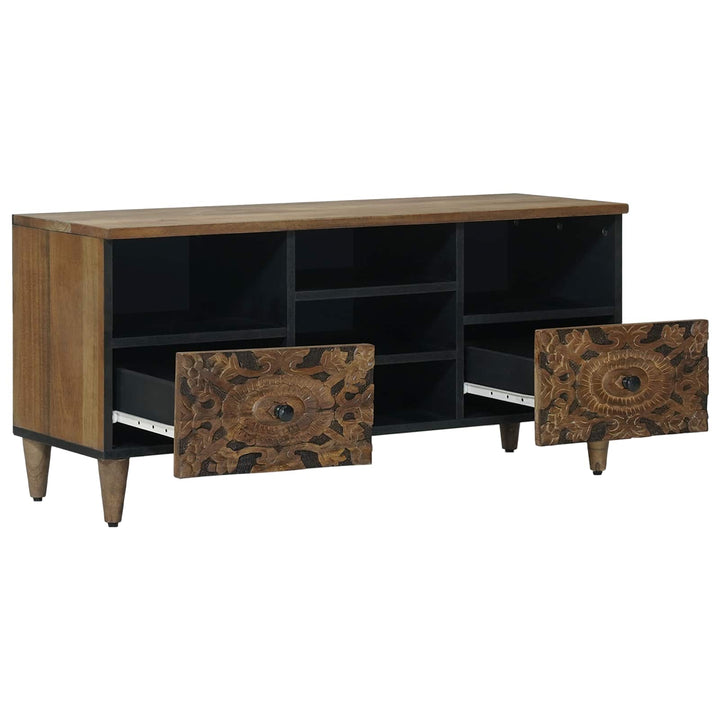 TV-skab med skuffe Brun 100 x 33,5 x 46 cm Massivt mangotræ