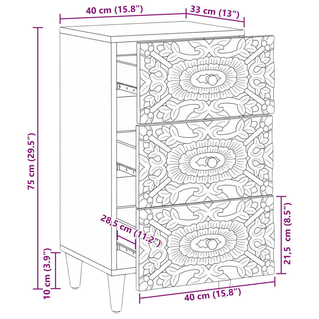 Sideboard Brun 40 x 33,5 x 75 cm Massivt mangotræ